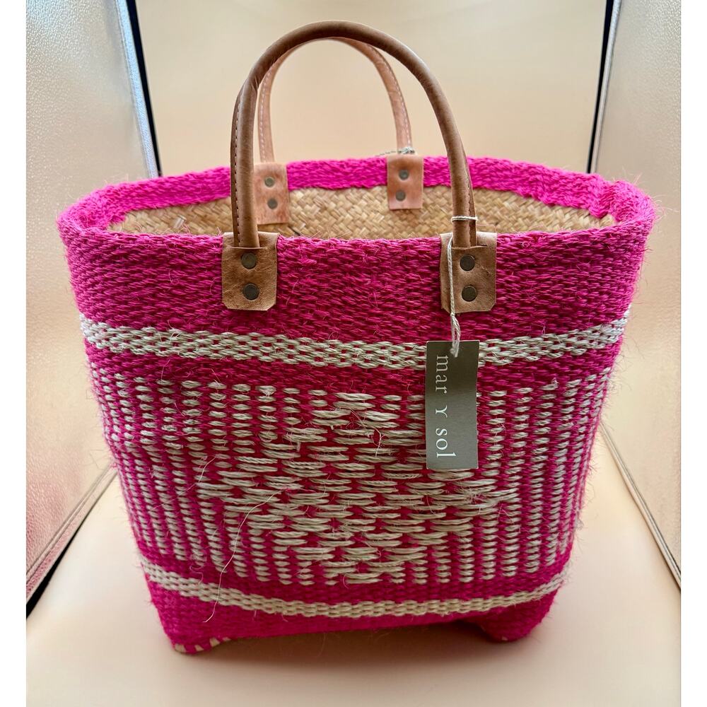 New with Tags Mar Y Sol Ibiza Tassel Tote - Pink Sisal
